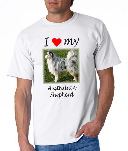 Dogs - Australian Shepherd Picture on a Mens Shirt